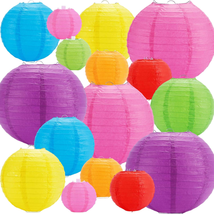 16Pcs Colorful Paper Lanterns for Christmas Decorations, Multi-Color Chinese or  - £17.58 GBP