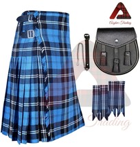 Traditional Ramsey Blue Hunting 8 Yard KILT Scottish Kilt - Sporran - Flashes  - £51.44 GBP