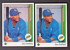 1989 Gary Sheffield #13 UD Upper Deck Rookie Brewers Lot Of 2 NM-MT - £6.90 GBP