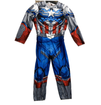 Marvel Avengers Captain America Child Boys Costume Muscle Jumpsuit Large (12-14) - £9.54 GBP