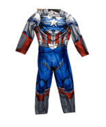 Marvel Avengers Captain America Child Boys Costume Muscle Jumpsuit Large... - £9.47 GBP