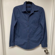 Abercrombie &amp; Fitch Men Dark Blue Long Sleeve Button Up Shirt Size Small AF - £20.70 GBP