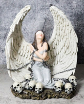 Captive Spirits Blindfolded Purity Angel Tied In Chains By Skulls Figurine - £44.59 GBP