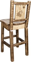 Montana Woodworks Homestead Collection Counter Height Barstool with Wolf... - £524.08 GBP