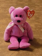 2004 Mothers Day Ty Beanie Baby Mother Fuschia Bear Stuffed Toy Retired W Tag - £3.91 GBP