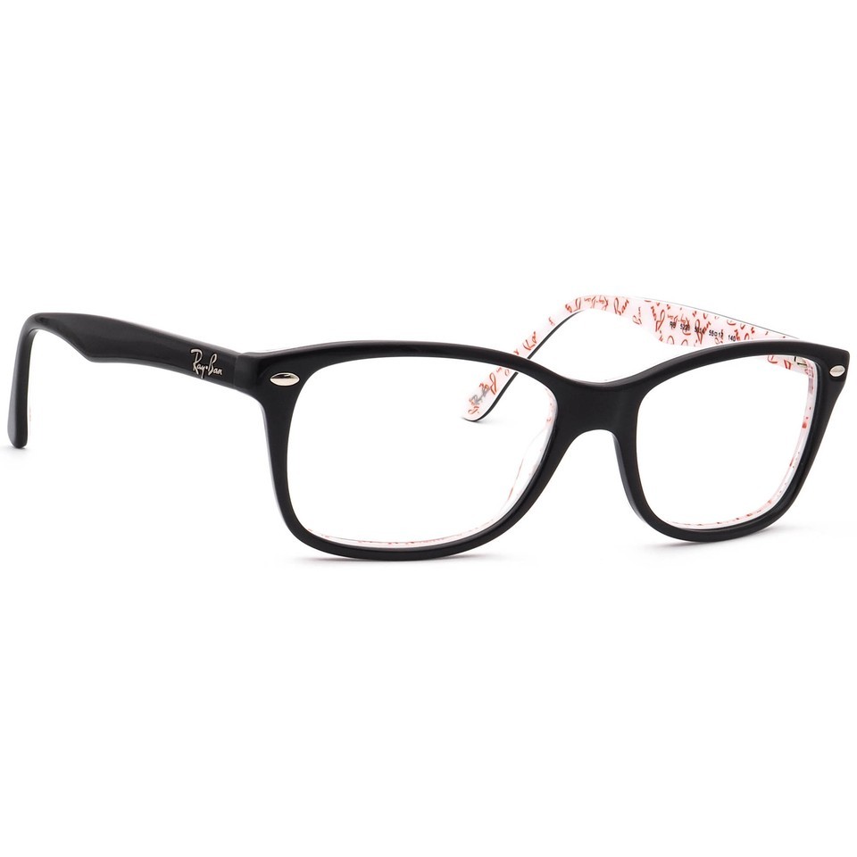 Ray-Ban Eyeglasses RB 5228 5014 Polished Black on White Square Frame 55[... - $99.99