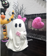 Halloween Ghost with Pink Bow BE MY BOO Figurine Statue Tabletop Decor 10.5 - $57.95 CAD