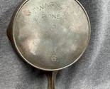 Antique &quot;Wagner&quot; Sidney -0- Cast Iron #6 Double Spout Fry Pan w/Heat Ring - $112.86