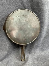 Antique &quot;Wagner&quot; Sidney -0- Cast Iron #6 Double Spout Fry Pan w/Heat Ring - £90.21 GBP