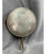Antique &quot;Wagner&quot; Sidney -0- Cast Iron #6 Double Spout Fry Pan w/Heat Ring - £88.77 GBP