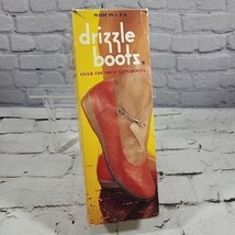 Vintage 80’s Drizzle Boots Rubber Rain Shoe Covers Clear Size 7L W/ Orig... - $24.74