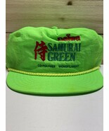 Vintage 1980s Daiwa Samurai Nylon Hat Snapback Cap Neon Green Hat Fishin... - $68.69 CAD
