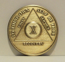 Alcoholic 10 Year Recovery 10 Yr Chip Medallion Coin Medal Token  AA Anonymous - £3.82 GBP
