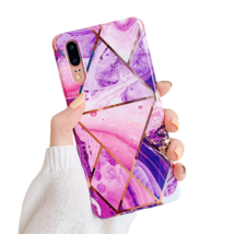 Anymob Samsung Purple Marble Flower Case Back Cover  Silicone Phone Protection - £21.27 GBP