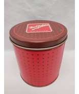 Vintage Red Mrs Fields Empty Cookie Tin 4 1/4&quot; X 4 3/2&quot; - $10.89