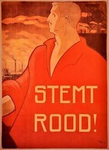 Stemt Rood! Red Decorative Poster.Home Graphic Art Design.Interior design. 3882 - £13.45 GBP+