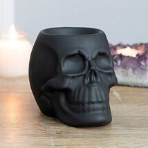 Pacific Giftware Aroma Relaxation Matte Black Skull Oil Burner 5 Inches ... - $20.98