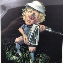1981 Cat Daniels &quot;Golf Stinker&quot; Elf w/ Iron Hiding Ball #1350/1500 Print Signed - £14.66 GBP