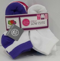 Fruit of the Loom Girls Low Cut Socks 10-Pack, Size S/CH 6-101/2 (LOC G-13) - £11.76 GBP