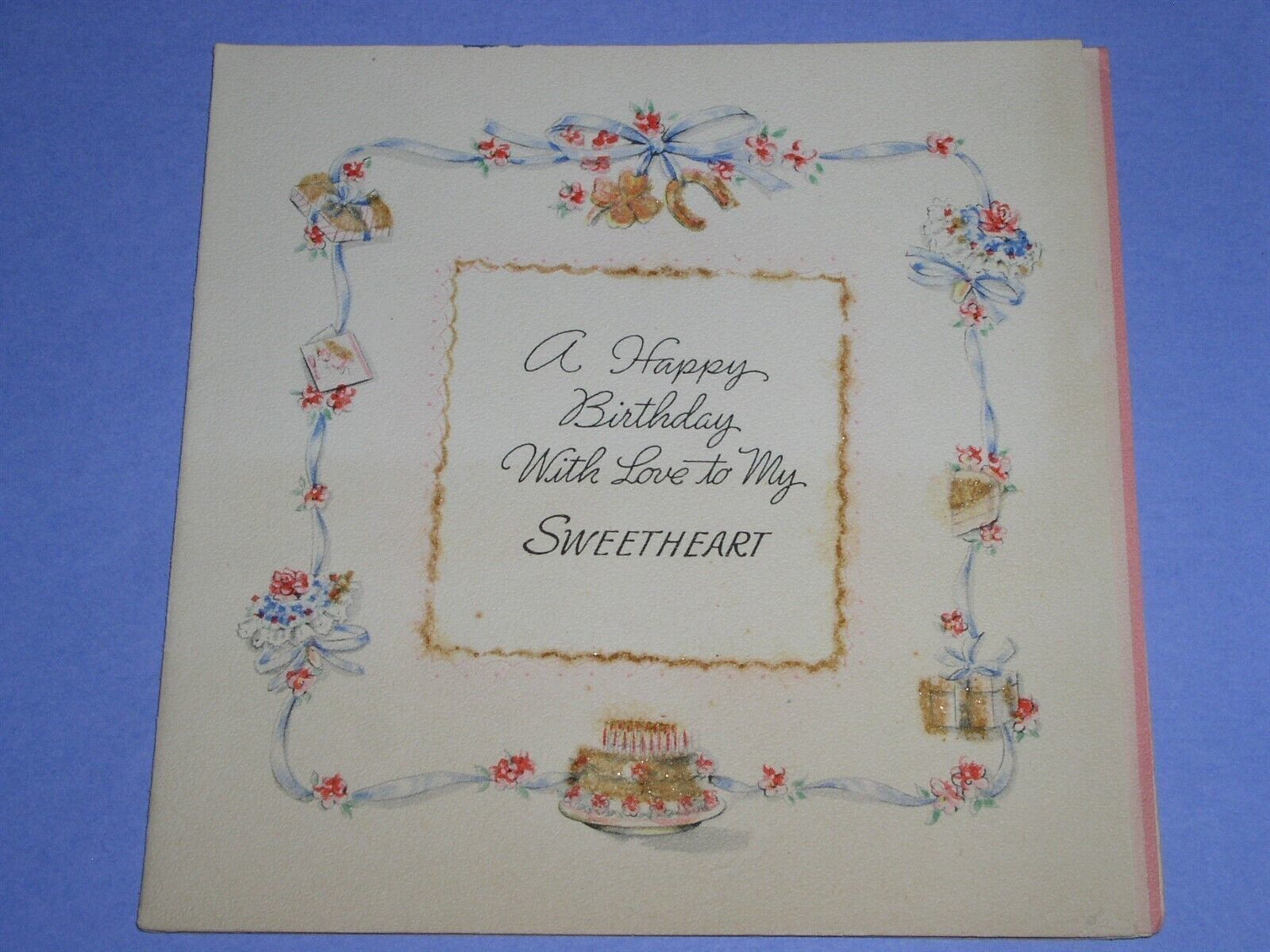 Primary image for HALLMARK BIRTHDAY GREETING CARD VINTAGE 1943 TO MY SWEETHEART SCRAPBOOKING