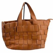Antik Kraft Woven Brown Double Handle Handbag Adjustable Strap Woven Lea... - $633.65 MXN