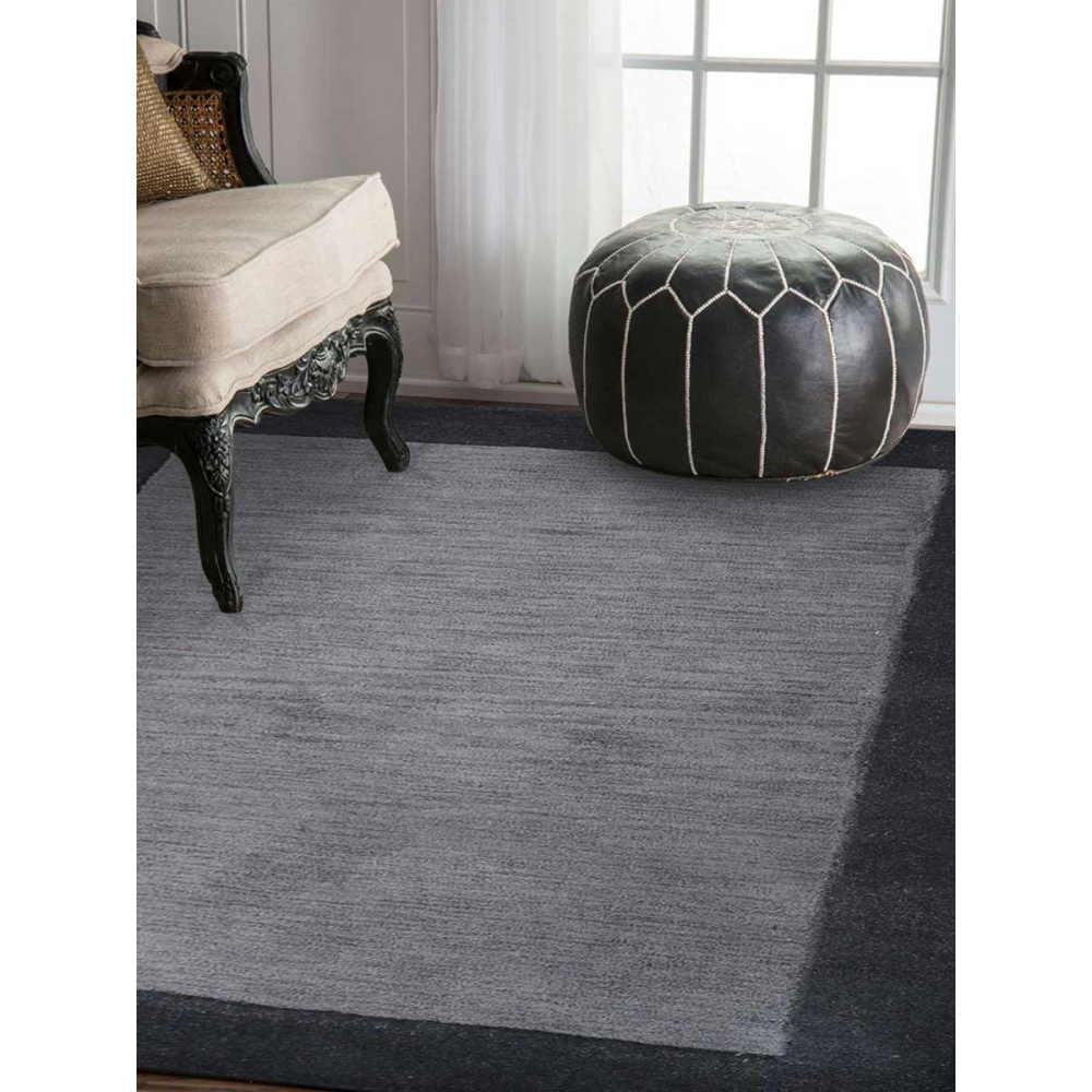 Glitzy Rugs 8 x 10 ft. Solid Hand Tufted Wool Rectangle Area Rug, Charco... - $397.30