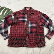 Christine Parker Womens Vintage Plaid Shirt Size S Red Blue Patchwork Fl... - $26.72