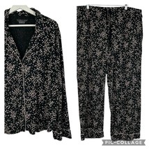 Victoria’s Secret Size XXL 2 Piece Pajama Set Modal Pants Top Black Hear... - $32.62