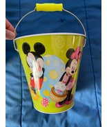 Mickey &amp; Minnie Mouse Easter Tin Bucket w/Yellow Handle 7&quot; *NEW* n1 - $27.41 CAD