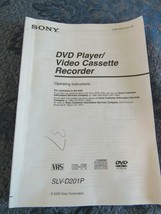 Sony SLV-D201P User Manual Operating Instructions DVD VHS - £15.87 GBP