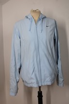 Nike L Light Blue Full Zip Hooded Windbreaker Jacket - $24.70