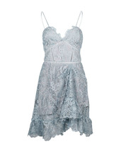 Self-Portrait Lace Mini Dress In Polyester Women Light Blue M - $141.55