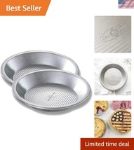 9-Inch Aluminized Steel Pie Pan Set - Heavy Gauge Nonstick Baking Essent... - $38.50