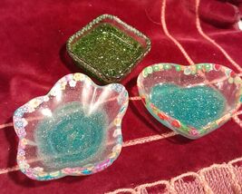 Set of 3 Small Trinket Tray Dishes Coins Rings Jewelry Gifts Decor Bar F... - $20.34 CAD