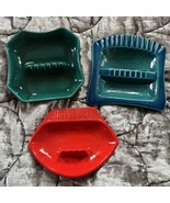 LOT: 3 Vintage MCM California Pottery Ceramic Ashtrays USA Modern Abstract - $101.87 CAD