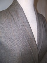 4yds Tan Blk Multi Year Round Silk Wool Blend Glen Plaid Suit Weight Fabric - £60.11 GBP