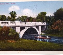 St Paul Minnesota Postcard Phalen Park And Bridge People On Canoe Boat 1915 - $6.07