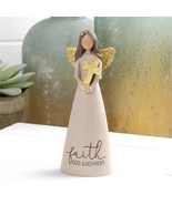 “Faith God Answers” Angel Holding Gold Cross Angel Figurine - £11.75 GBP