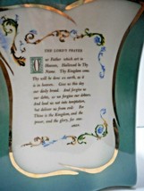 The Lords Prayer Art Deco Vase Ohio Royal Copley USA Pottery Green Gold Gild 6&quot; - £18.95 GBP