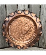 Vintage Hammered Copper Flower Tray Large Round Dahlia Centerpiece Grego... - €26,93 EUR