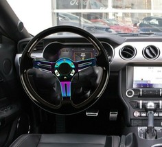 350mm 14&quot; VIP Deep Dish ABS Hard Wood Steering Wheel Black / Neo Chrome Spoke - £47.94 GBP
