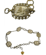 Vintage Sailboat Belt 80s Gold Metal Chain Concho Nautical Womens Bright... - $130.68