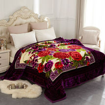 Purple Heavy Mink Blanket Fleece Soft Reversible Bed Blanket Queen - £144.65 GBP