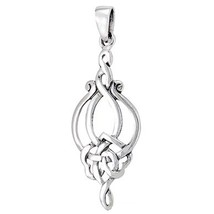 Victorian-Style Filigree Knot Necklace 925 Sterling Silver Art Deco Pendant - £21.57 GBP
