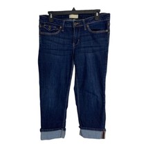 Banana Republic Womens Jeans Size 29/8 Dark Wash Cuffed Cropped Stretch ... - $24.03