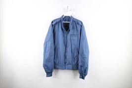 Vtg 80s Streetwear Mens Large Distressed Lined Full Zip Cafe Racer Bomber Jacket - £38.96 GBP