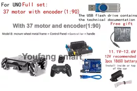 [Full set encoder1-90] 10-25Kg Load RC Tank V3 3D 4WD Mecanum Wheel Robo... - $303.84