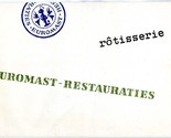 Rotisserie Rotating Restaurant Menu Euromast Tower Rotterdam The Netherl... - $27.69