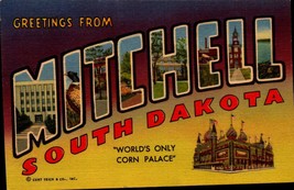 Greetings From Mitchell, South Dakota Large Letter Postcard Corn Palace BK40 - £2.37 GBP