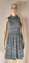 GANNI Anthropologie Pinnacle Sleeveless Knit Dress Ruffle Collar Pockets Wms XS - £28.46 GBP